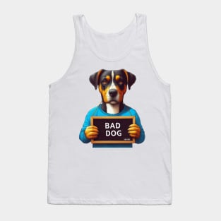 Illustrated Rottweiler Bad Dog Mugshot Tank Top